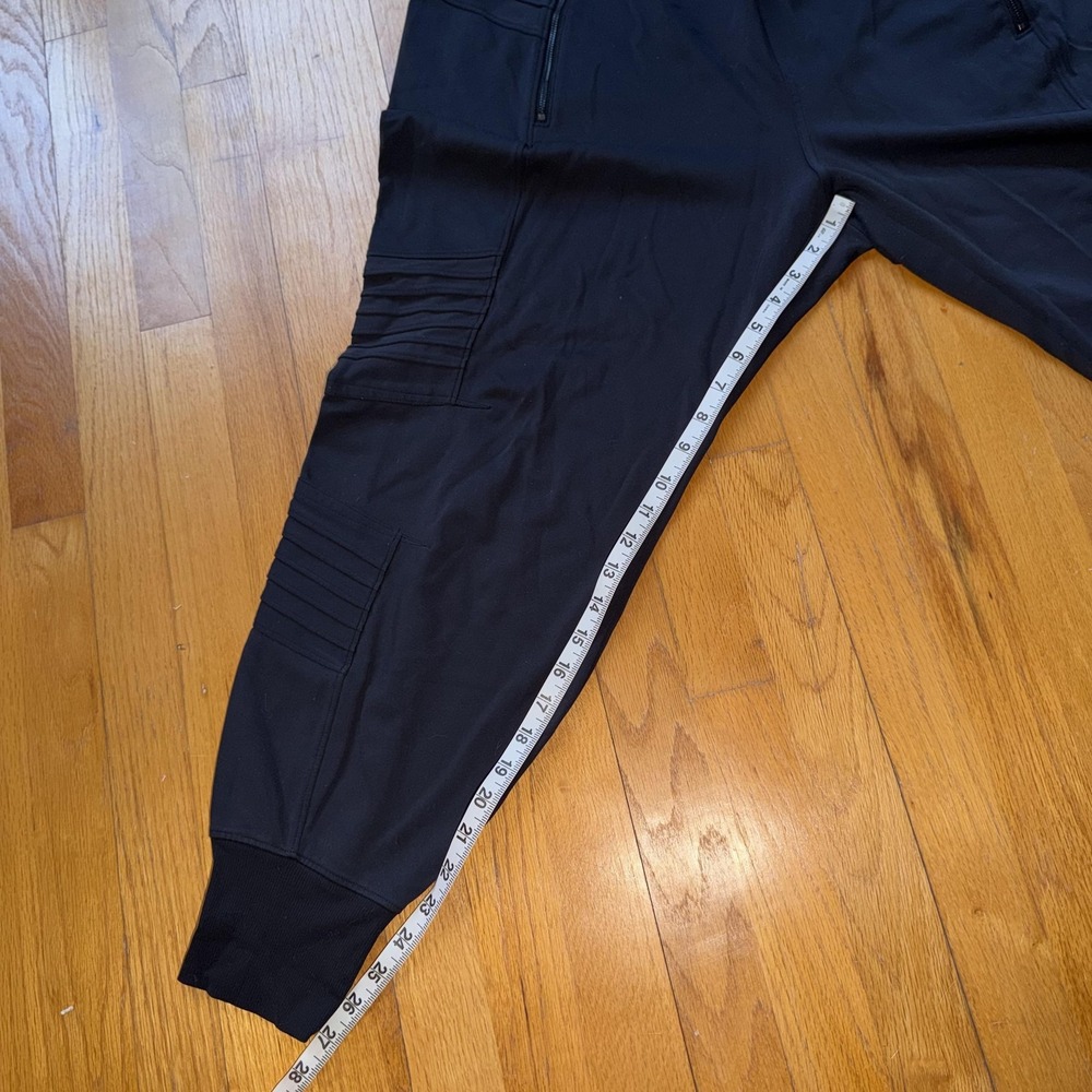 Athleta Venice Moto Jogger Pants Womens 2X Black Zip Pockets Travel Gym Yoga - Picture 14 of 15